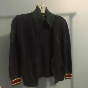 Navy Blue Polo Zip up Jacket