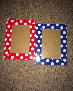 Red, Blue, And White Polka Dot Frames