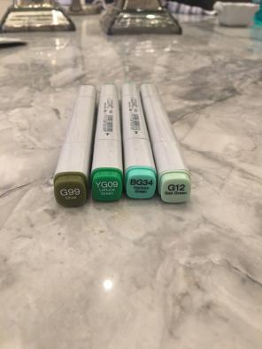 Green Set Of Copic Markers
