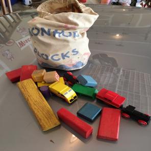 Vintage Wooden Block And Train Set