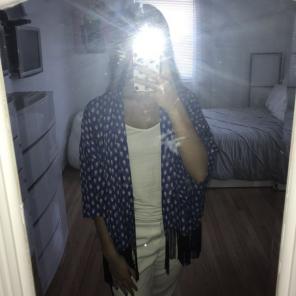 A blue boho cardigan