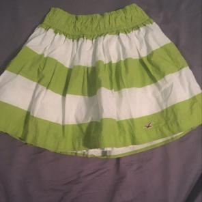 Green And White Striped Hollister Skirt