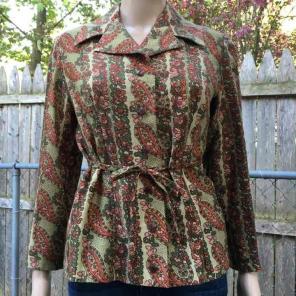 Vintage Handmade Paisley Carol Brady Top