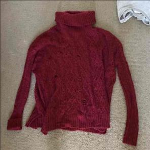 Free People Sweater DistressedTurtleneck