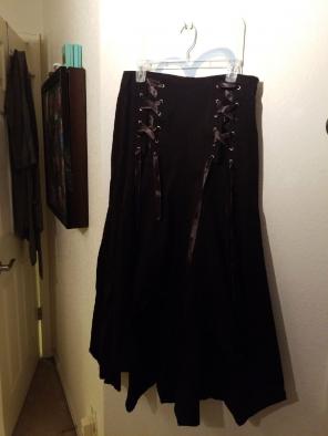 Gothic highlow corset tied look skirt