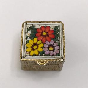 Antique Vintage Pill Box Italian Mosaic