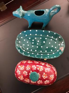 Pioneer Woman Creamer And Butter Dish