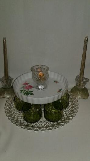 Vintage centerpiece and candle holders