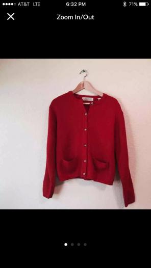 Vintage Karen Scott Red Cardigan Sweater