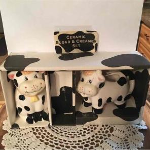Cow Ceramic Sugar & Creamer Set