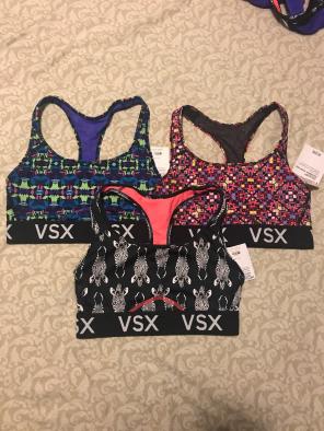 3 New Vs Racerback Sport Bras Size S