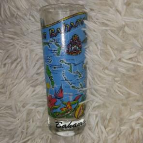 4 inch tall bahama map double shot glass
