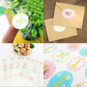 60 COLORFUL Thank you stickers