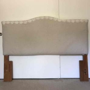 Sandy beige muslin headboard w/ flowers