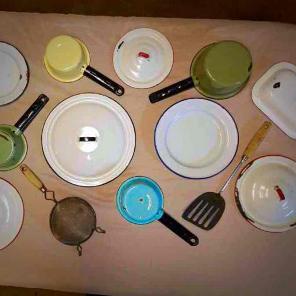 Kitchen Wall Decor Enamel Ware