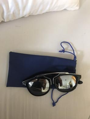 Dior Style Reflective Black Sunglasses
