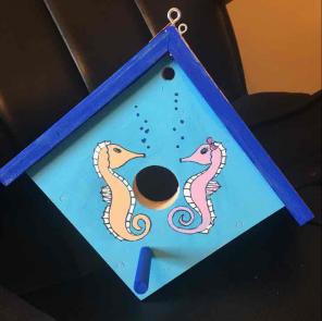 Hand made/hand painted birdhouse.