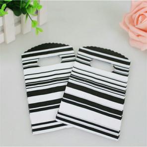 Black White stripes Gift Bags set of 10
