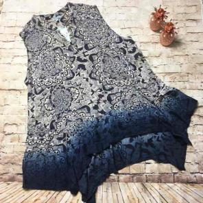 NWT Boho Ombré Handkerchief Hem Tunic