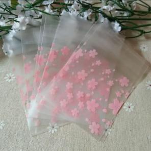 Pink Flower Gift Bag/cookie Bag (25pcs)