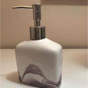 Homemade faux marble soap dispenser