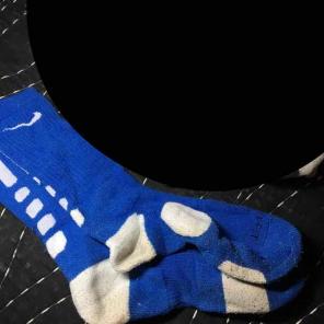 Large Nike Elite Socks; Blu/W