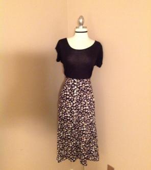 Vintage 90's Floral Highwaisted Skirt M