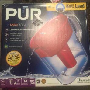 New pur 11 cup pitcher filter system red