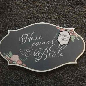 Here comes the bride flower girl sign