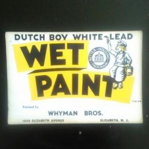 Dutch boy white-lead wet paint sign