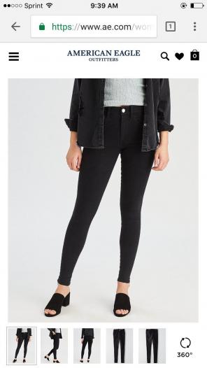 AEO X4 HI-RISE Black Jeggings