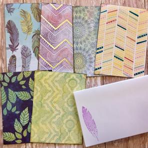 18 Boho WatercolorA2 cards and envelopes