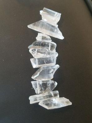 10 pcs white crystal quartz. Pre-drilled