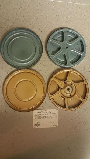 Vintage Compco film movie tin cases