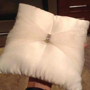 Ivory white ring bearer pillow