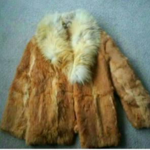 Vintage rabbit fox fur coat