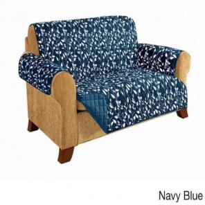 Furniture cover navy blue quilted