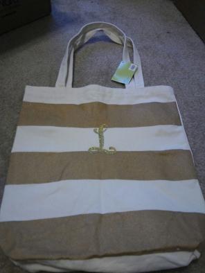 Initial tote bag "L"