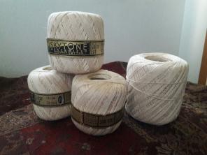 4 Vintage cream cotton sheens