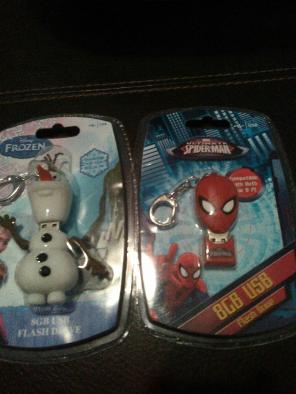 8 gb USB hello kitty spidey and frozen