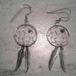 Genuine .925ss turquoise Indian earrings