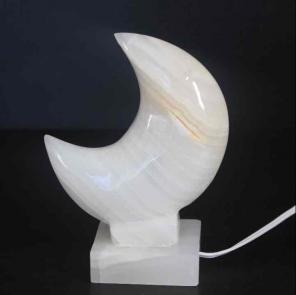 Onyx crescent moon lamp
