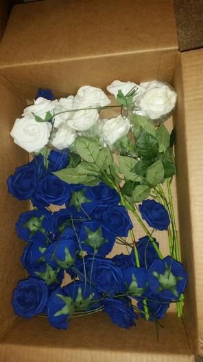 Wedding Roses/Flowers (white & blue)