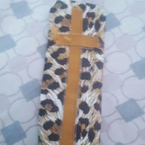 Leopard print cross bookmark
