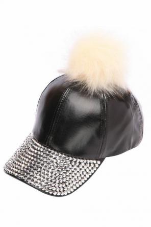 Black Bling PomPom Cap