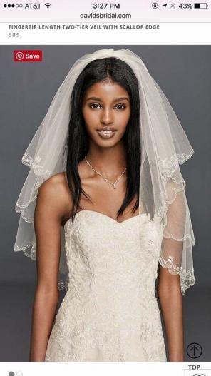 2 tier ivory wedding veil
