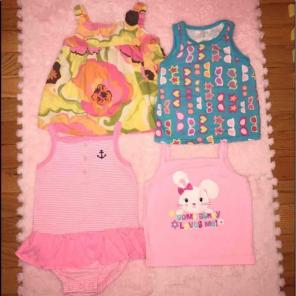 4 toddler tank tops &dress Carters 18 mo