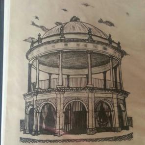 Handmade Kiosk Lithograph
