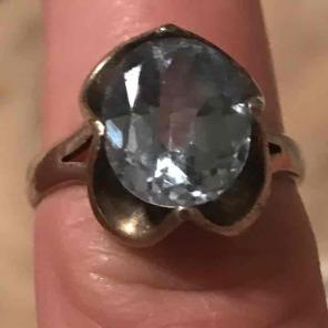 Fabulous Vintage 925 Blue Topaz Ring - 7