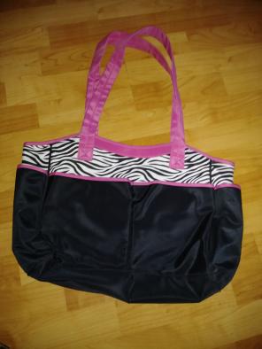 Zebra print diaper bag